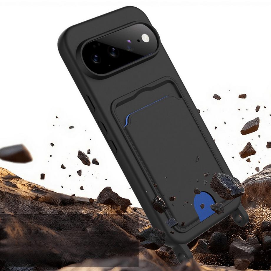 Cover-Discount Coque en silicone avec porte-carte et bandoulière pour Google Pixel 11 Pro XL  