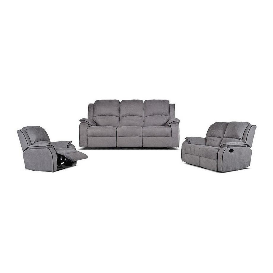 Vente-unique Canapé 3+2+1 places relax en microfibre HERNANI  