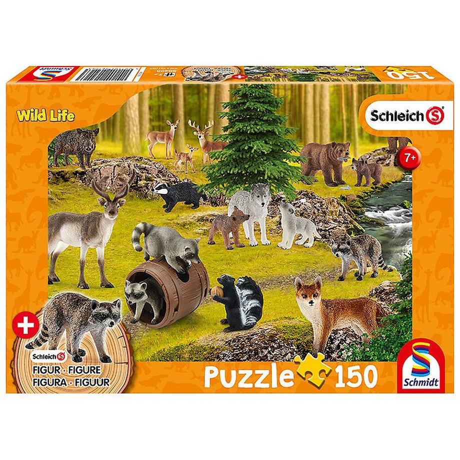 Puzzle Wild Life, Bei den Waschbären (inkl. Original-Figur) (150Teile)