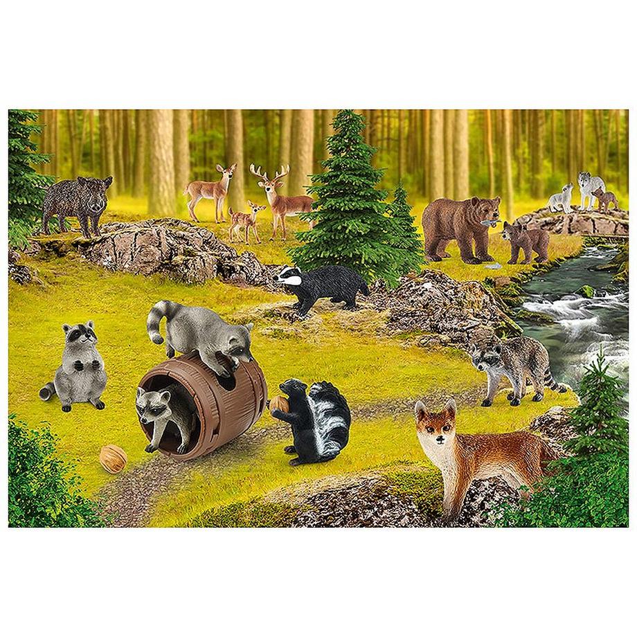 Schmidt  Puzzle Wild Life, Bei den Waschbären (inkl. Original-Figur) (150Teile) 