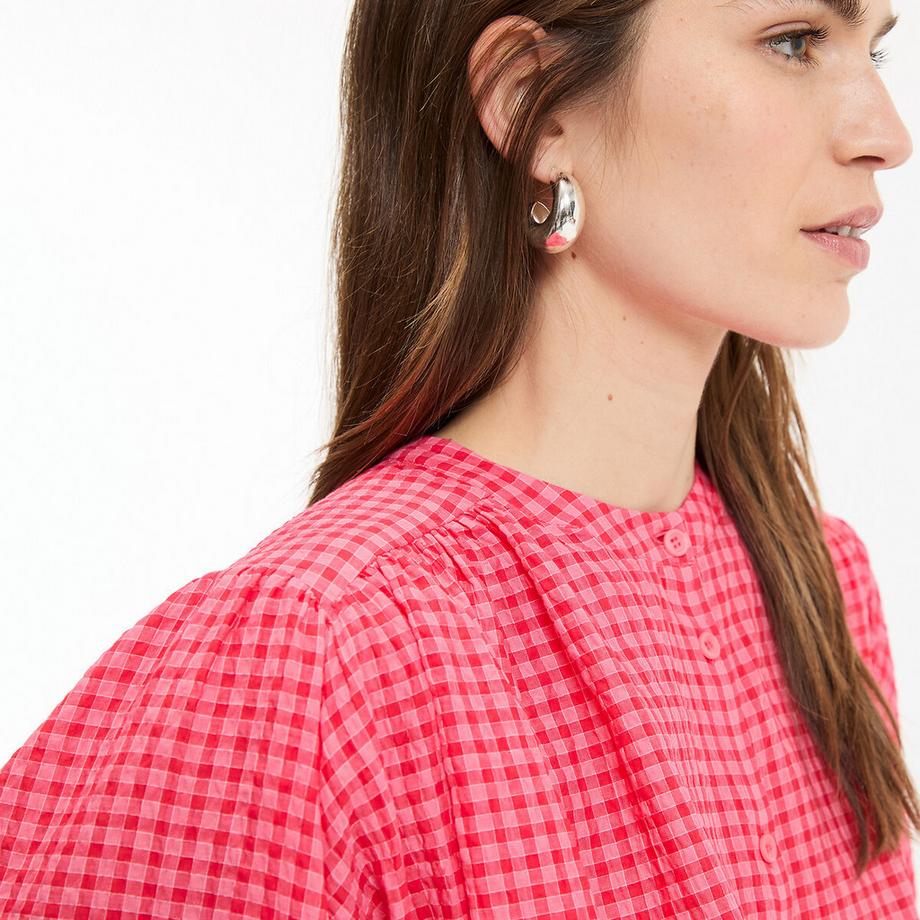 La Redoute Collections Kariertes Mao-Kragen-Hemd  