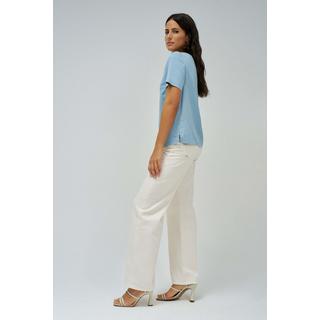 Salsa Lightdenim Metallic Detail Kurzarmbluse  