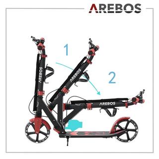 Arebos  Scooter a pedali Kick Scooter City Scooter | Fino a 100 kg | Con pneumatici a LED 