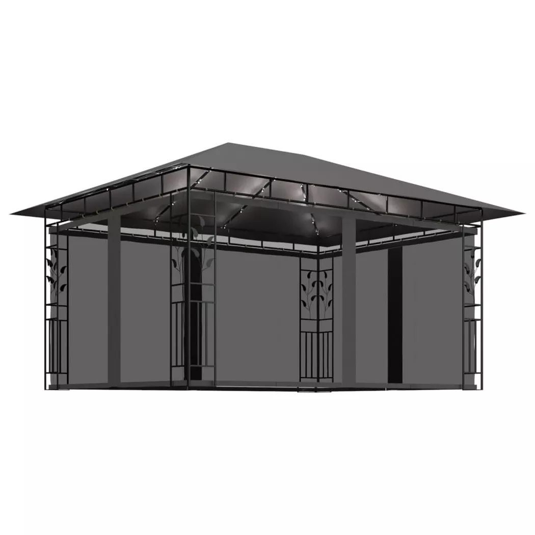 VidaXL - gazebo Tessuto, One Size, Grigio