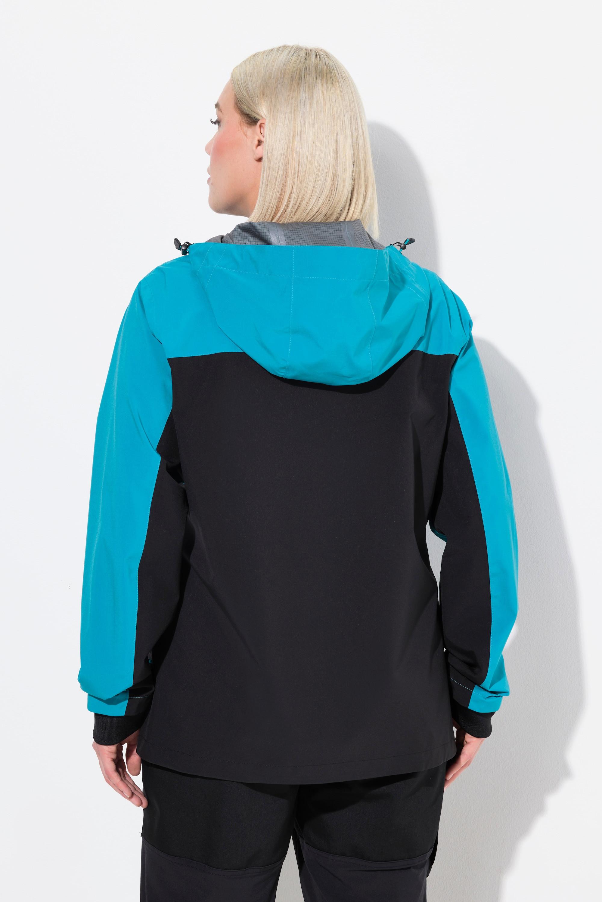 Ulla Popken Giacca impermeabile da pioggia con cappuccio OEKO-TEX  