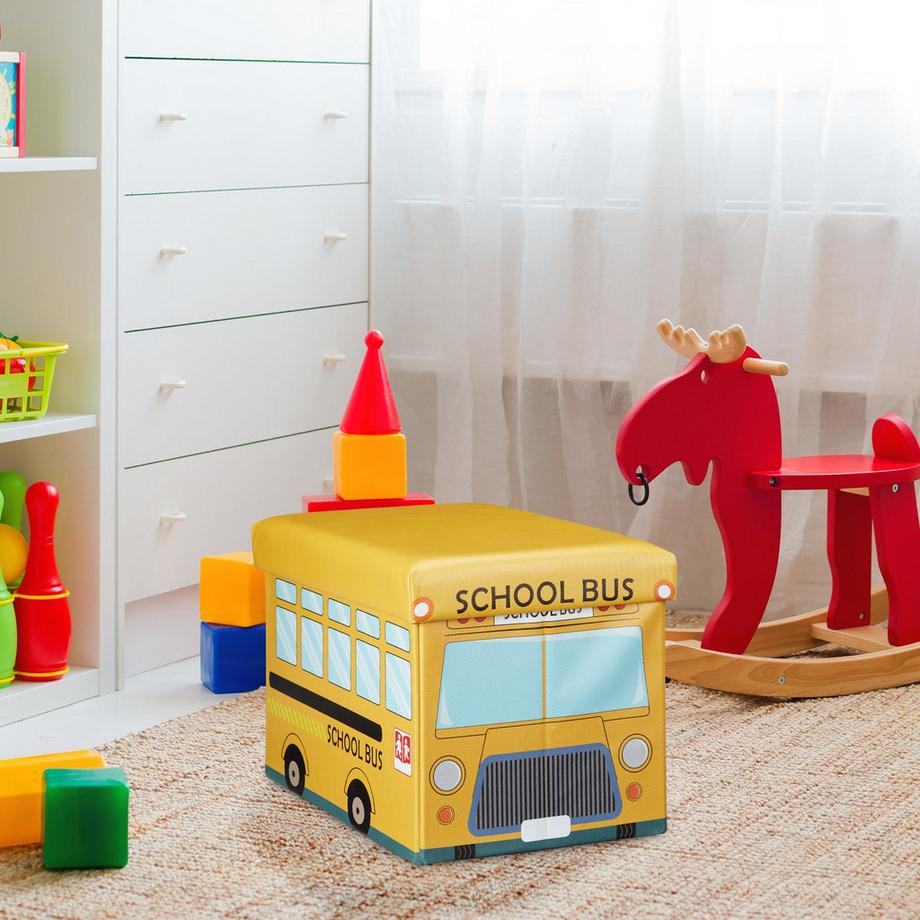 B2X Coffre à jouets pliable avec espace de rangement  