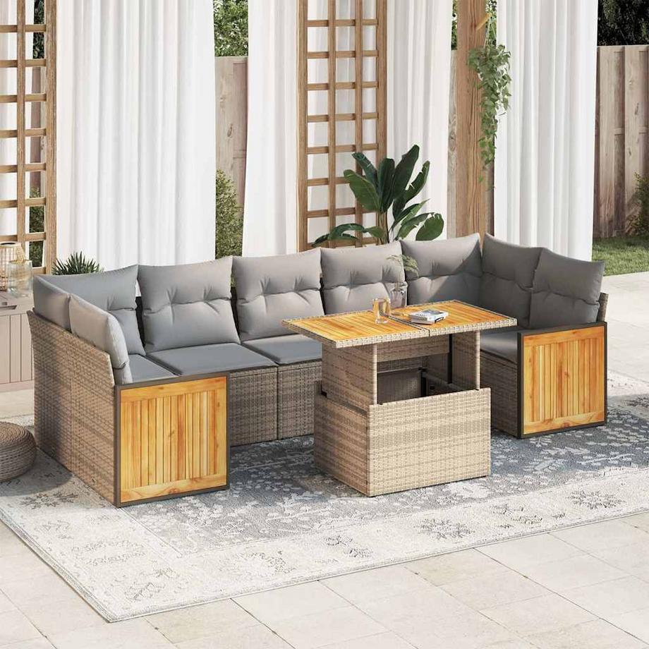 VidaXL set di divani da giardino Polirattan  