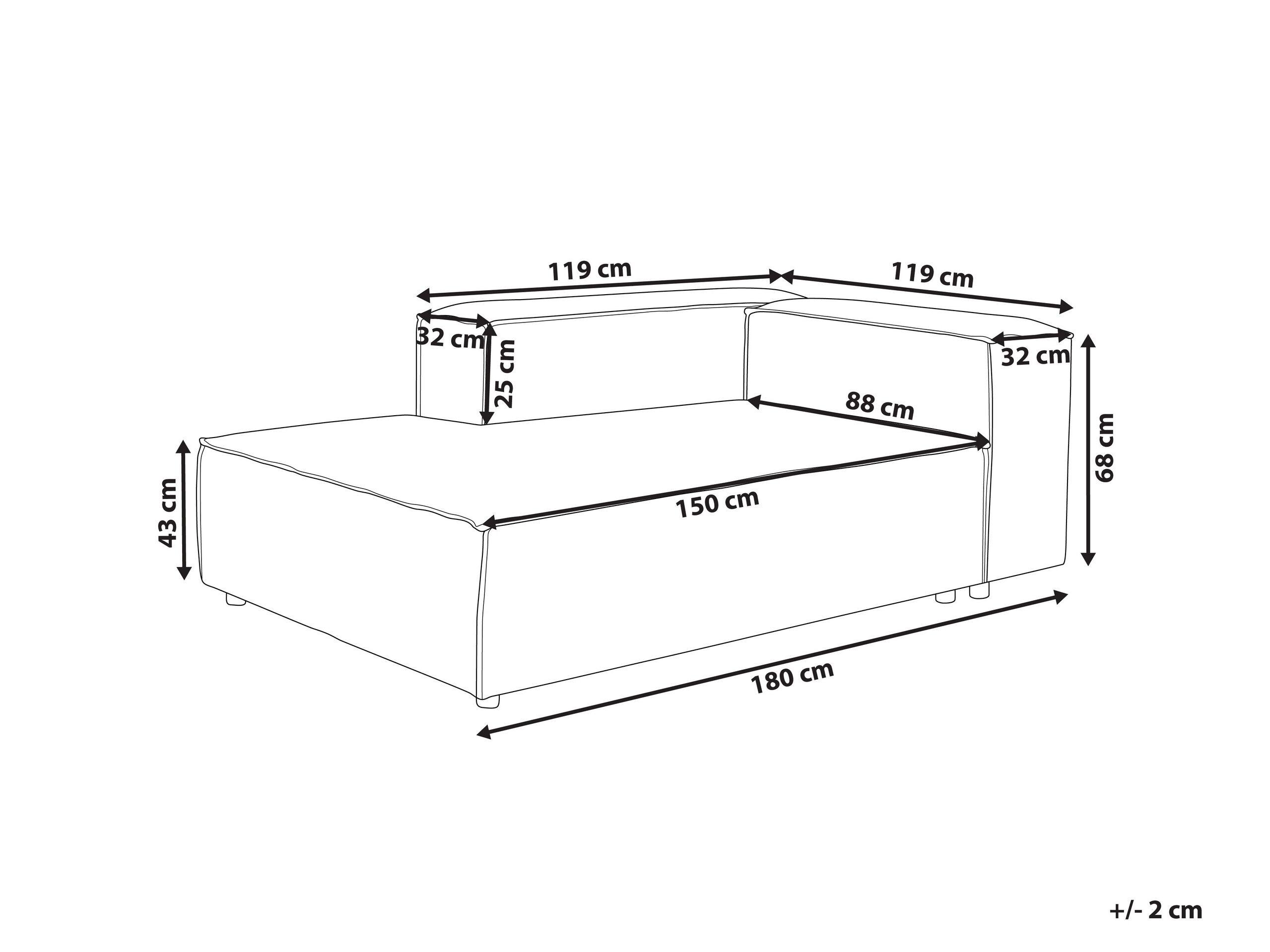 Beliani Chaiselongue aus Cord Modern APRICA  