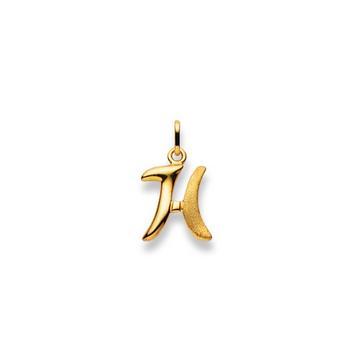 Pendentif lettre H or jaune 750, 20x13mm