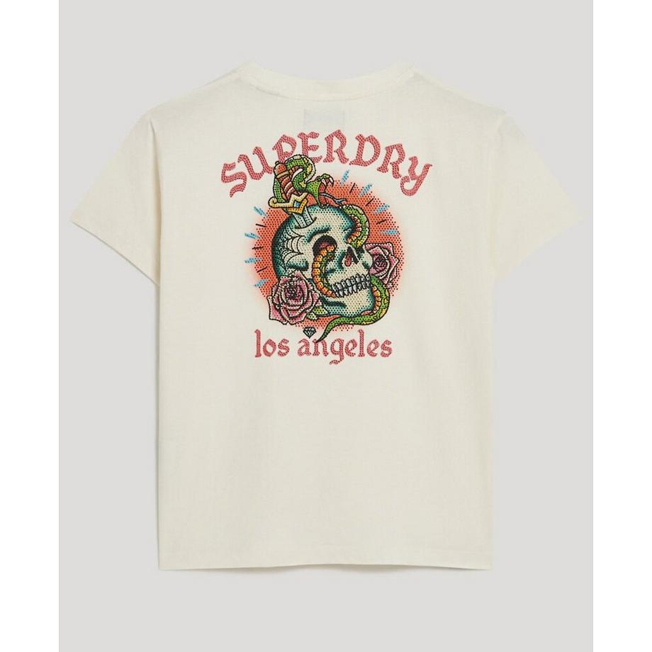 Superdry Tattoo Effekt Strass T-Shirt  