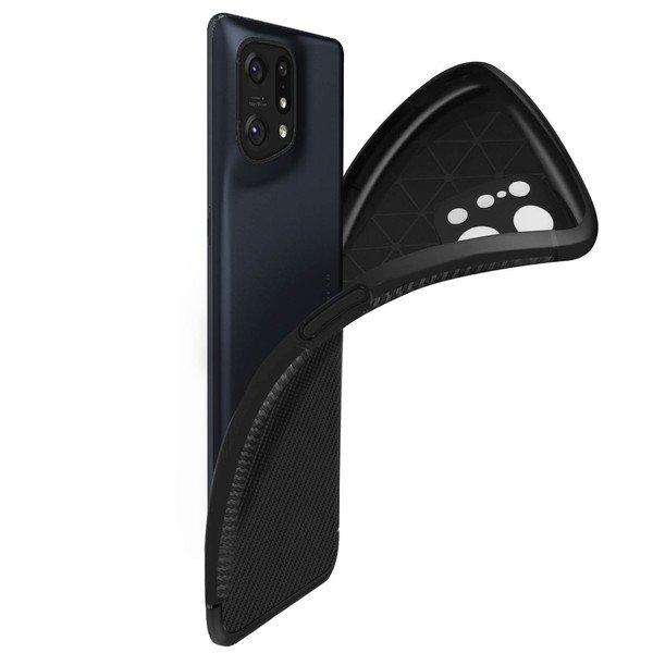 Avizar  Coque Oppo Find X5 effet Carboné Noir 