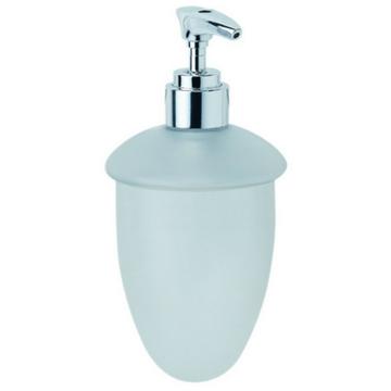 Distrib. savon pompe plastique blanc opaque/chromé