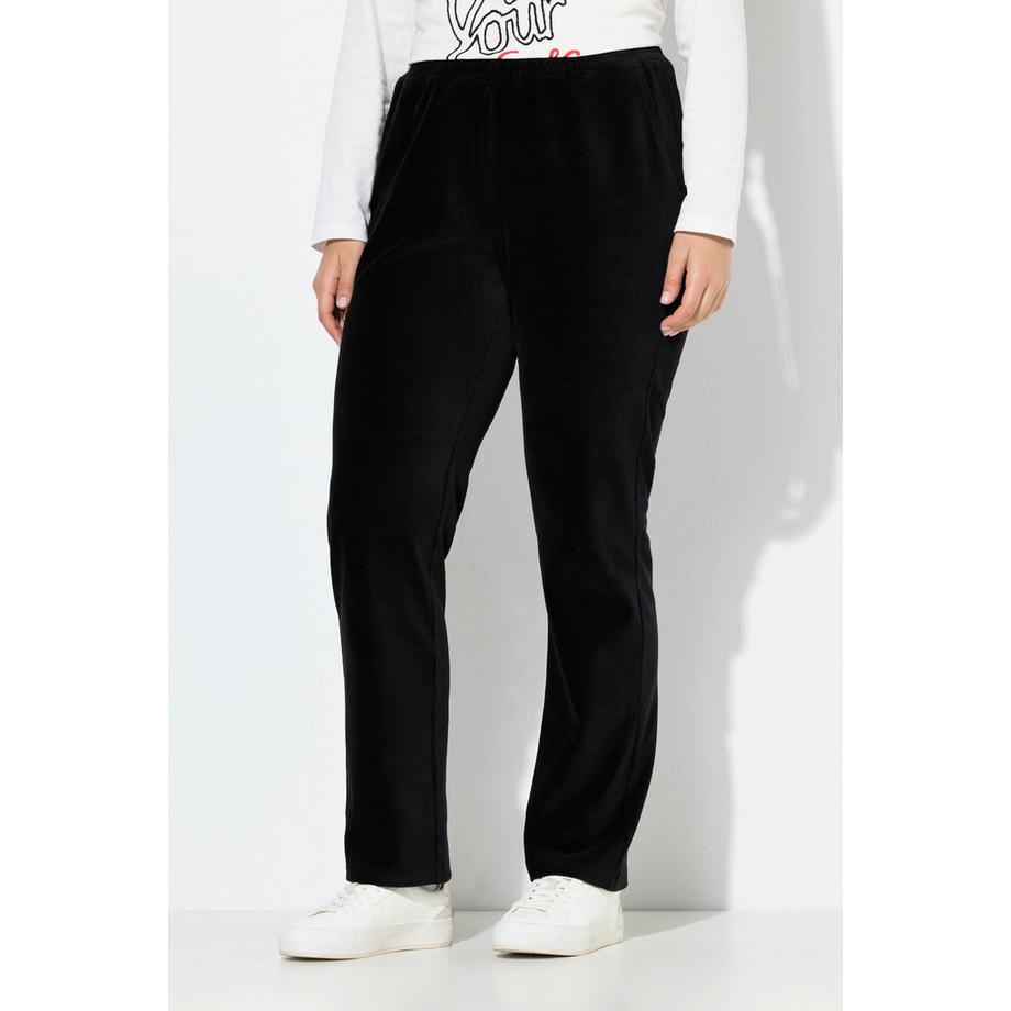 Ulla Popken Ruby Pantalon en velours côtelé jambe droite taille élastique  