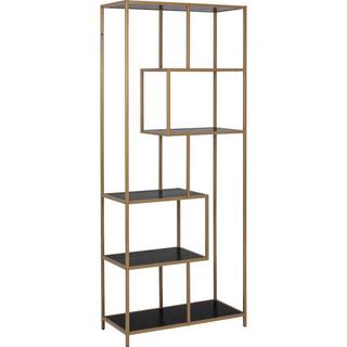 mutoni Bücherregal Multiple Bronx 4 Böden Melamin Esche Schwarz Goldfarben 77x35x185cm  