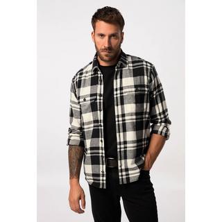 JP1880  Chemise en flanelle à carreaux, manches longues et col Kent Coupe Modern Fit, Tall 