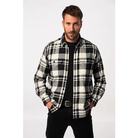 JP1880  Chemise en flanelle à carreaux, manches longues et col Kent Coupe Modern Fit, Tall 