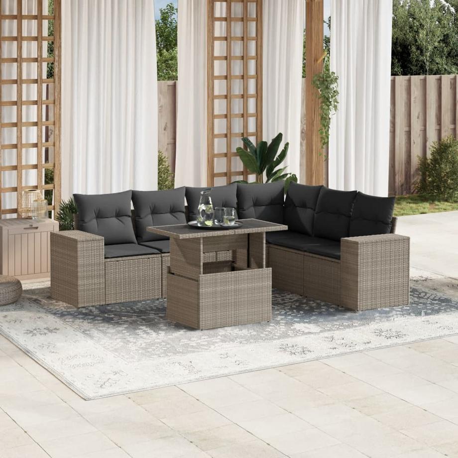 VidaXL set divano da giardino Polirattan  