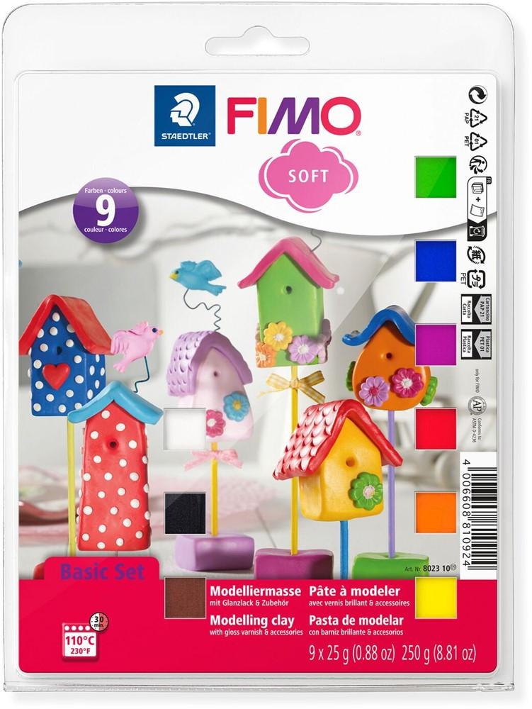 FIMO  Set de base d'argile à modeler Fimo Soft - 9 x 25g 