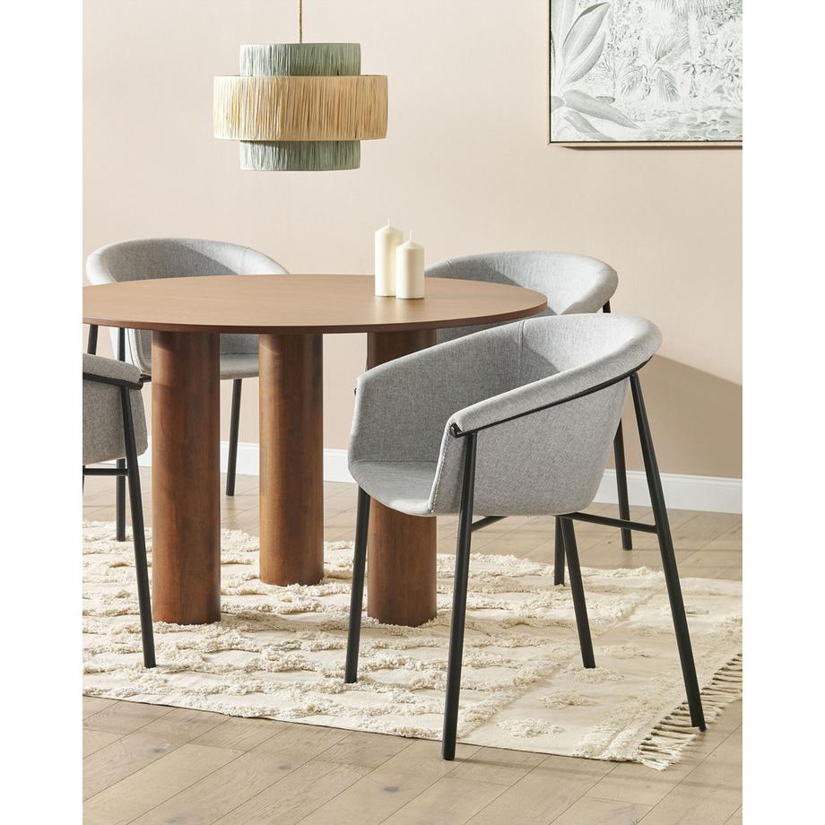 Beliani Esszimmerstuhl 2er Set aus Stoff Retro AMES  