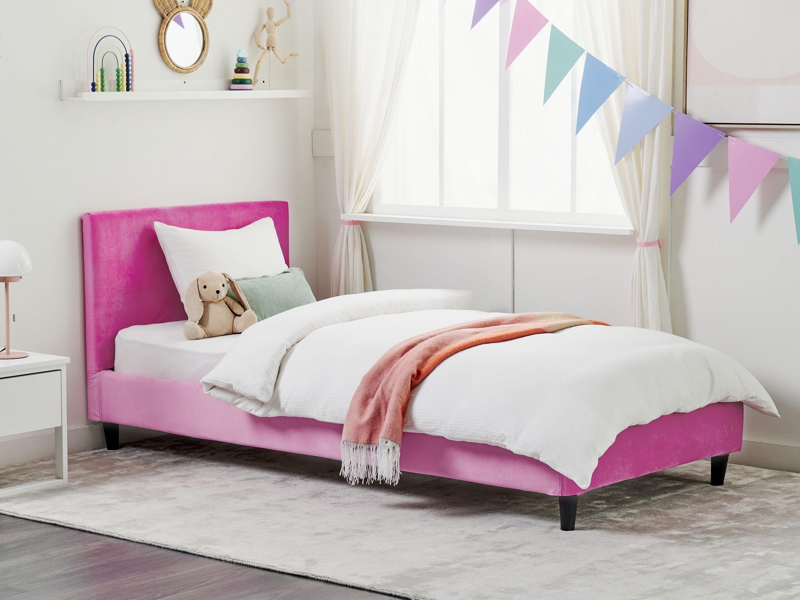 Beliani Bett mit Lattenrost aus Samtstoff Modern FITOU  