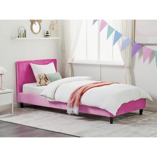 Beliani Bett mit Lattenrost aus Samtstoff Modern FITOU  