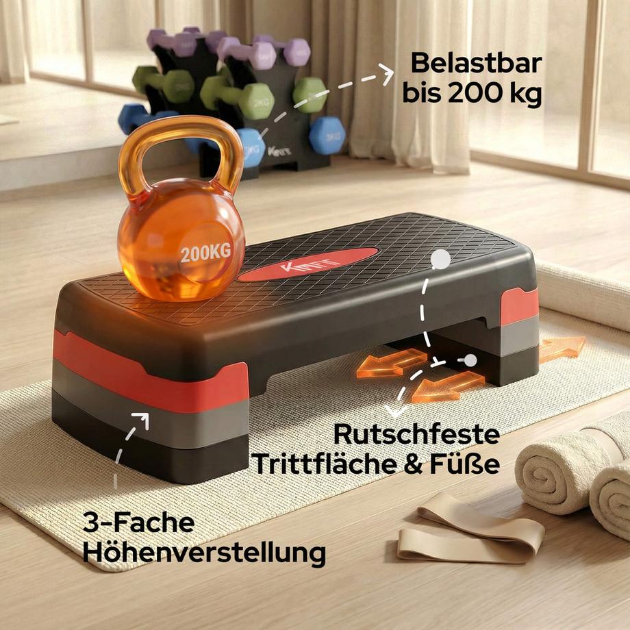 KM-Fit  Panca per step fitness Panca per step 3 altezze 