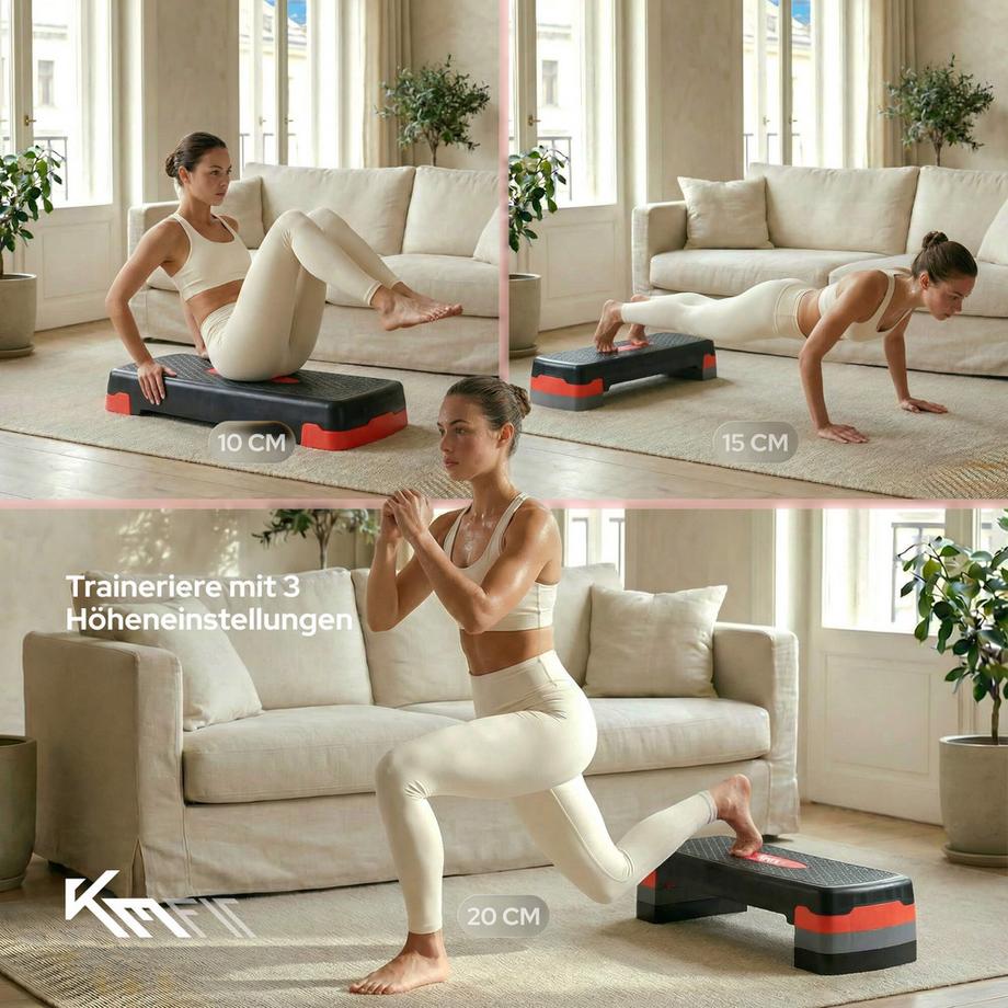 KM-Fit  Panca per step fitness Panca per step 3 altezze 