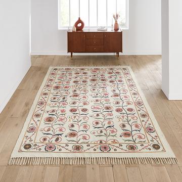 Tapis tissé plat 100% coton