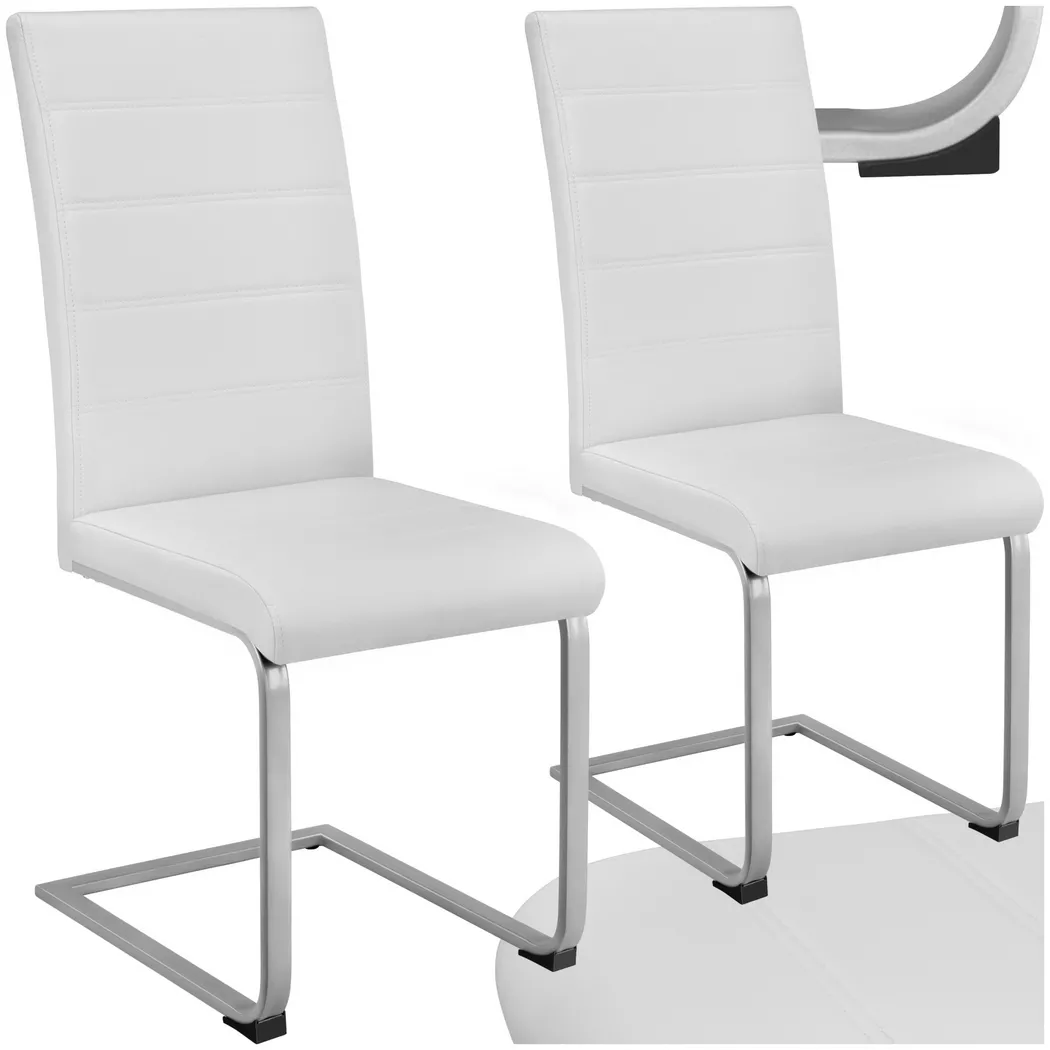 Tectake - Sillas de comedor BETTINA 41 x 52 x 99 cm, Acolchado de piel sintética, Silla para salón o dormitorio, Mueble moderno, Respaldo continuo, Patas de acero esbeltas, Versátil y combinable,
