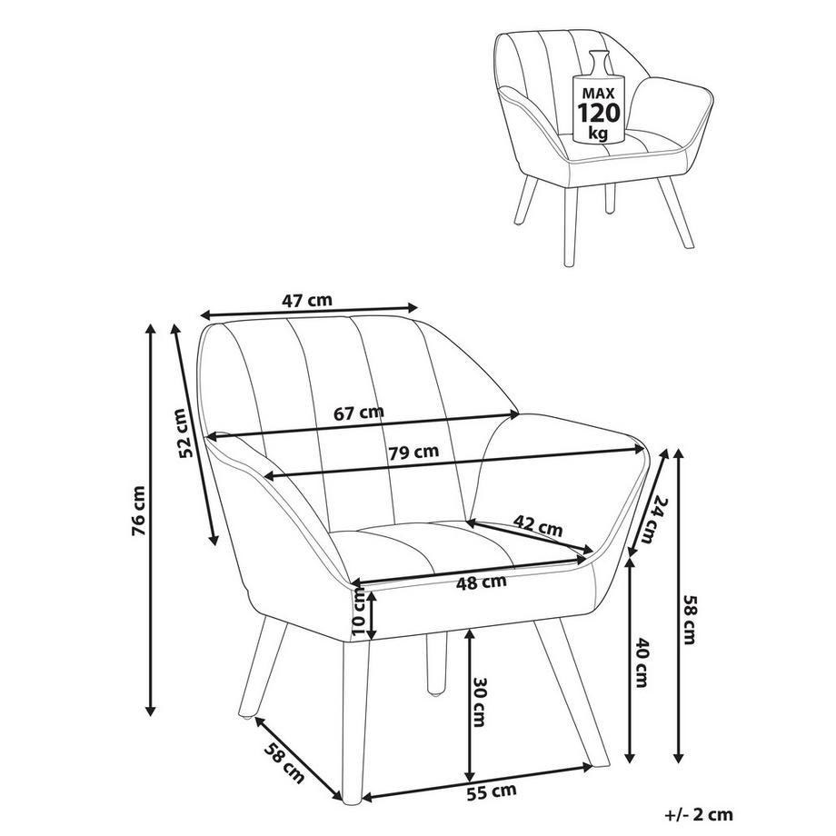 Beliani Fauteuil en Tissu  TORUD  