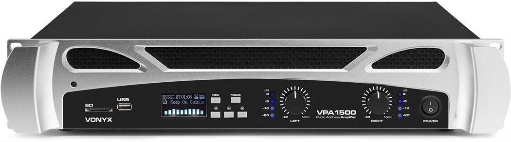 Vonyx  VPA1500 Stereo-Endstufe, 2x 750W mit Mediaplayer 