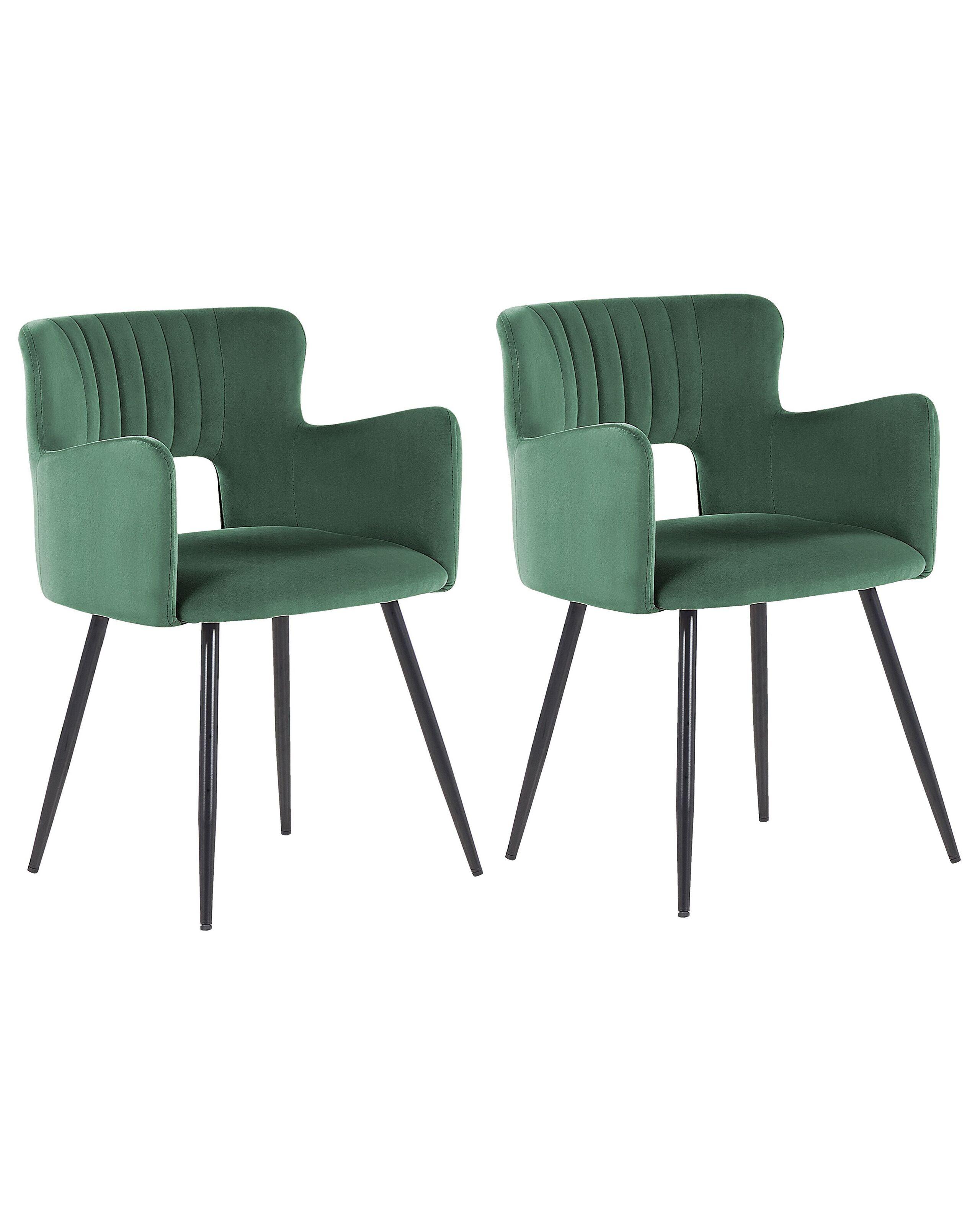 Beliani Lot de 2 chaises en Velours Moderne SANILAC  