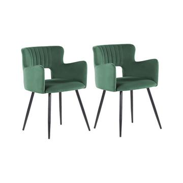 Lot de 2 chaises en Velours Moderne SANILAC