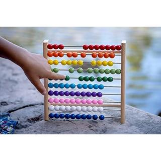 Activity-board  Cadre arithmétique en bois de hêtre pour élèves du primaire / 100 planches arithmétiques en bois / boules colorées avec tâches 