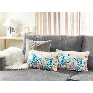 Beliani Lot de 2 coussins en Coton Moderne EELGRASS  