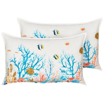 Lot de 2 coussins décoratifs en Coton Moderne EELGRASS