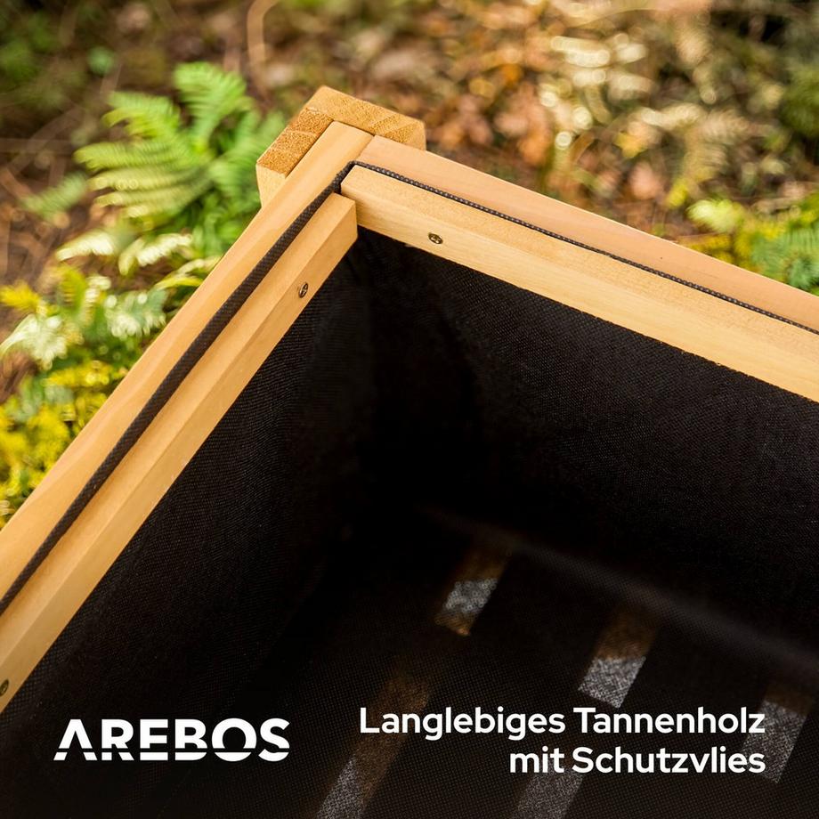 Arebos Letto rialzato Scaffale in legno Fioriera Telaio freddo  