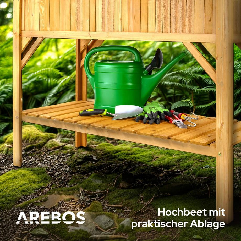 Arebos Letto rialzato Scaffale in legno Fioriera Telaio freddo  