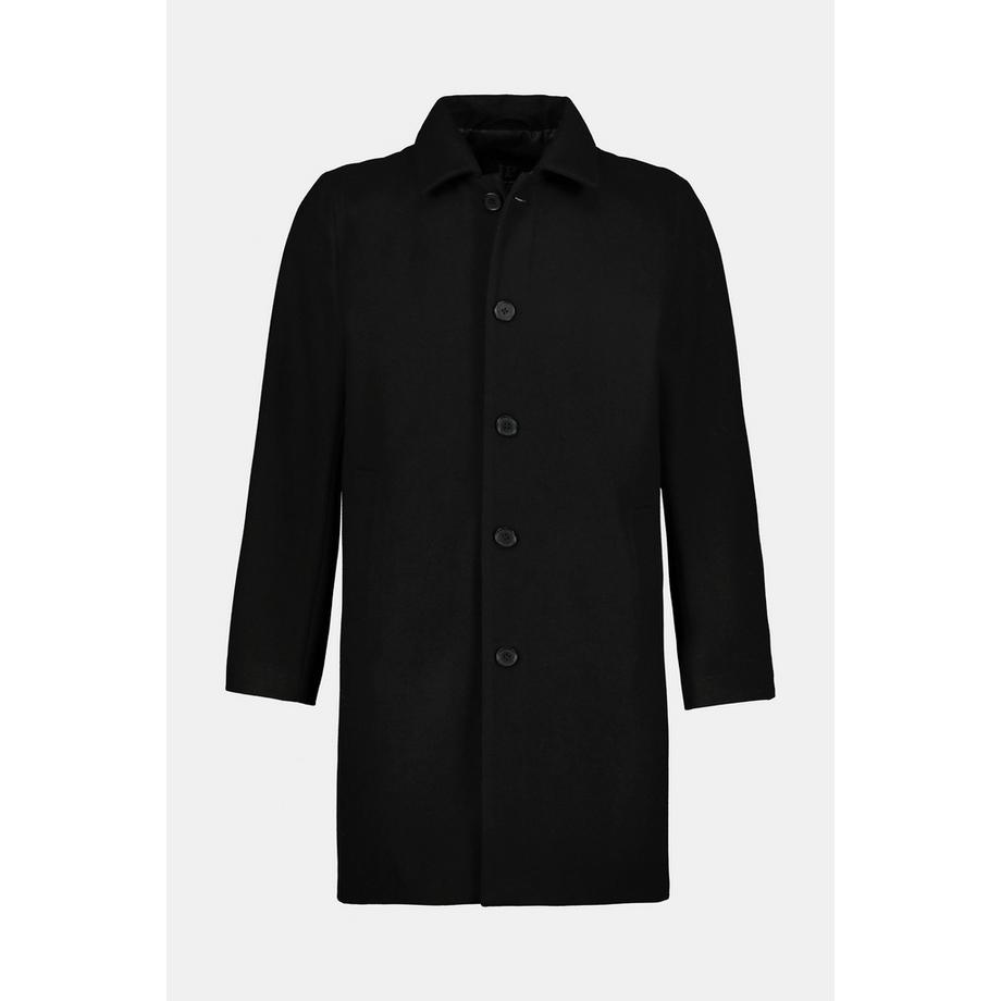 JP1880 Manteau en Laine Mélangée Déperlant Col Chemise  