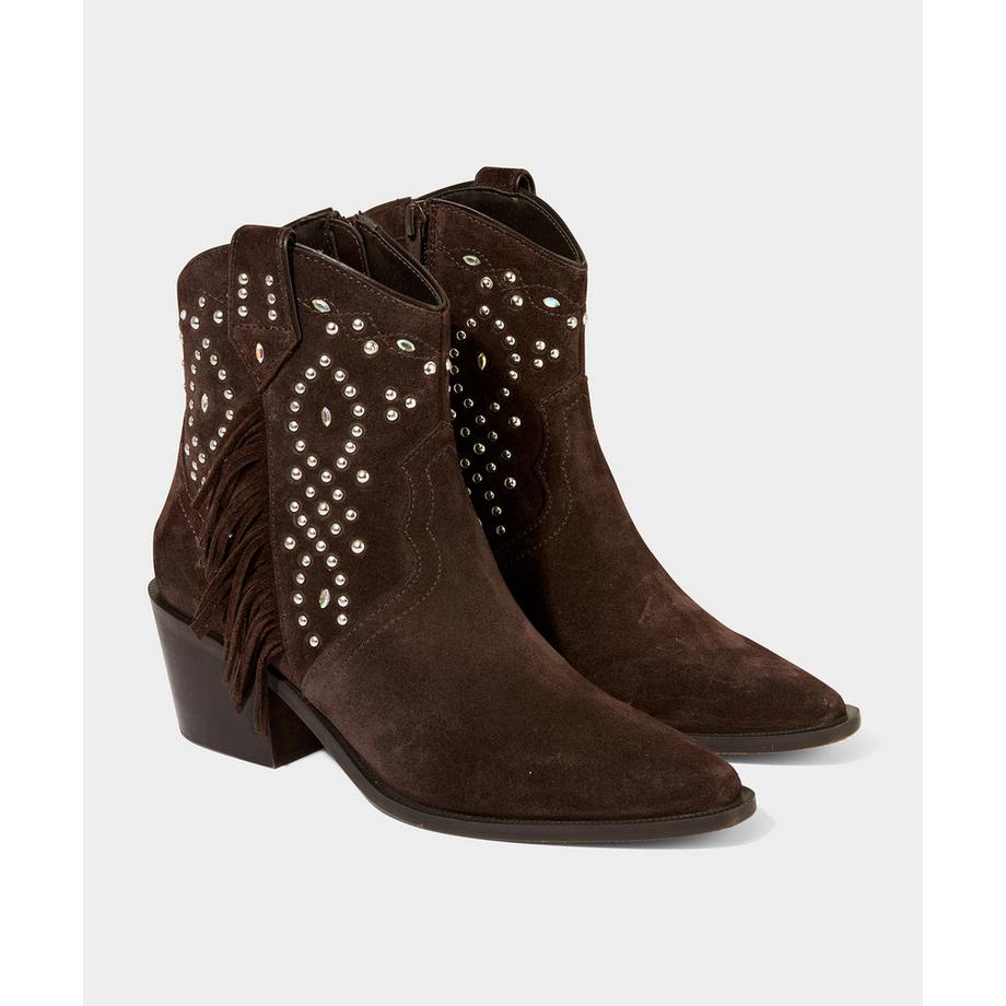 Joe Browns  Bottes en daim marron ornées 