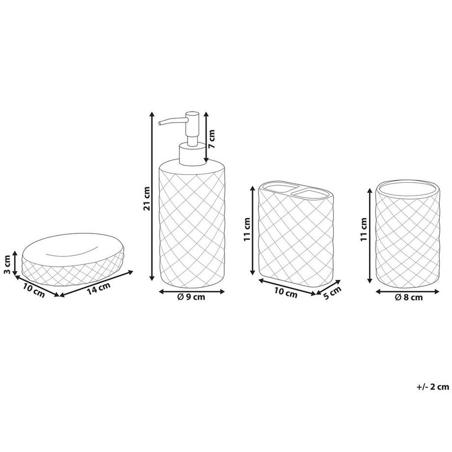 Beliani Badaccessoires Set 4-teilig aus Dolomit Modern GUATIRE  