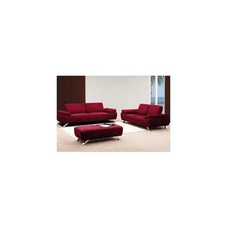 Vente-unique Couchgarnitur 3+2 - Microfaser - Rot - POLKA  