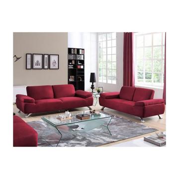 Couchgarnitur 3+2 - Microfaser - Rot - POLKA