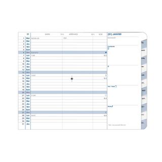 QUO-VADIS Quo Vadis - Terminkalender - 2025 - Plain - Monatskalender - Französisch - Impala - Rot - Jan/Dez - 10x15 cm - Clairefontaine-Papier Weiß - Hergestellt in Frankreich  