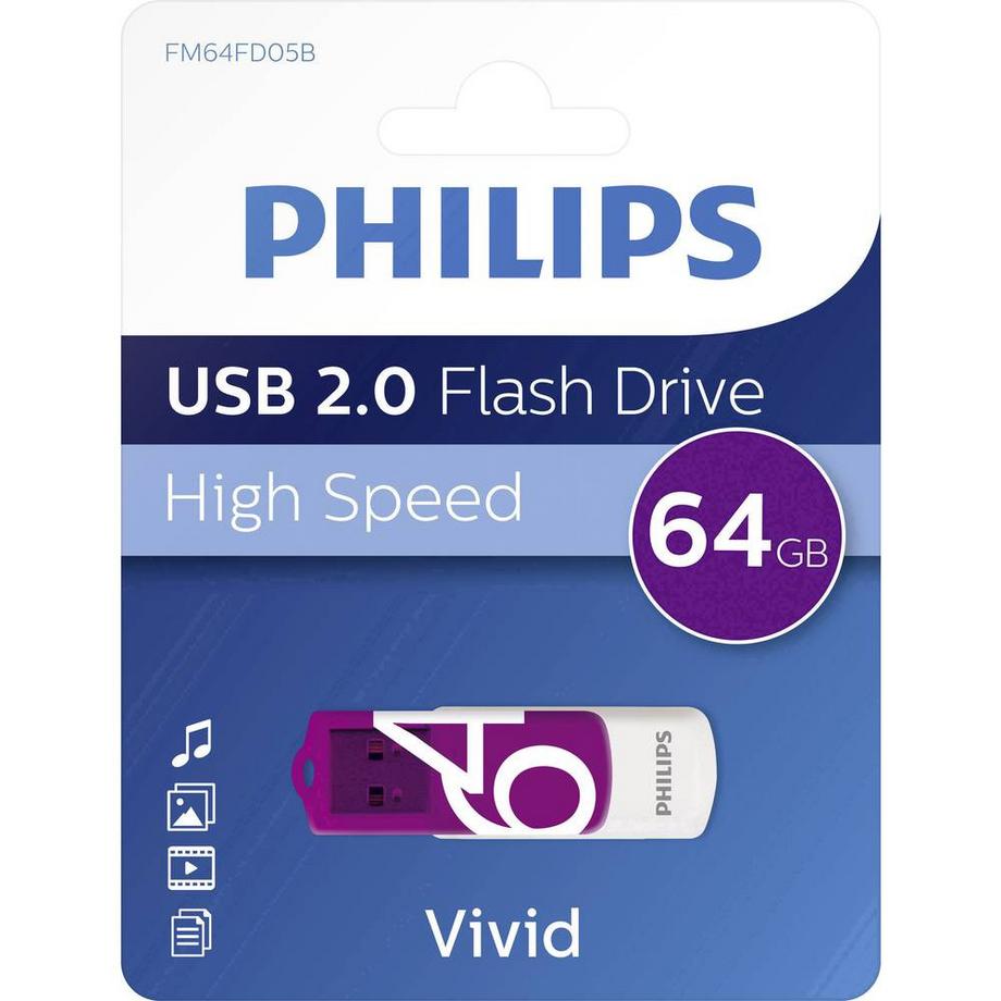 VIVID USB-Stick 64 GB lila FM64FD05B/00 USB 2.0