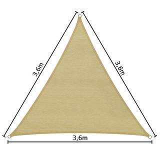 Tectake vela ombreggiante triangolare in polietilene, beige  