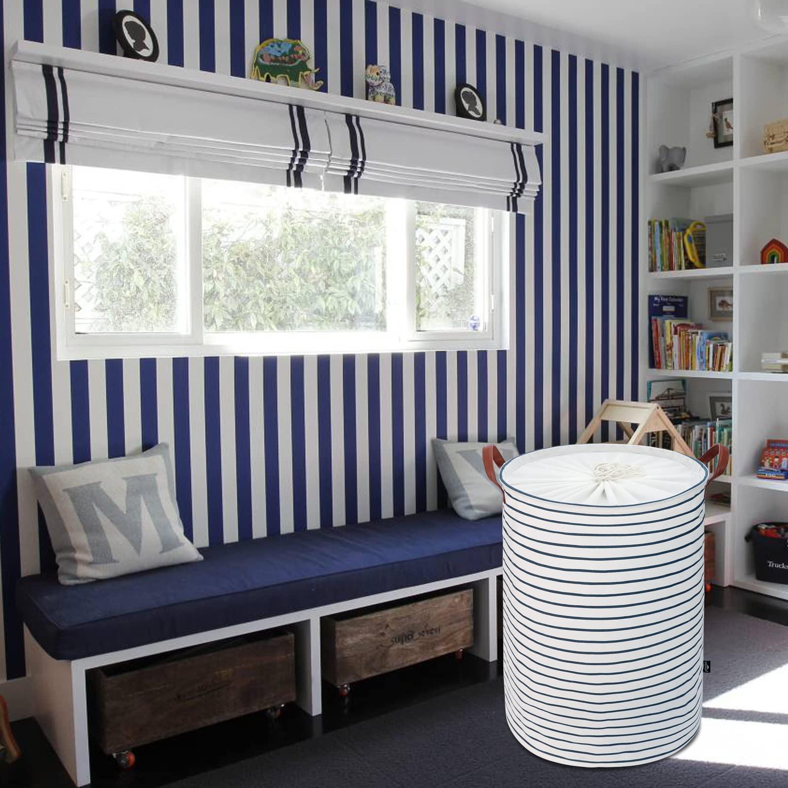 Alopini Faltbare runde Aufbewahrungswäschekörbe, Baumwolle  