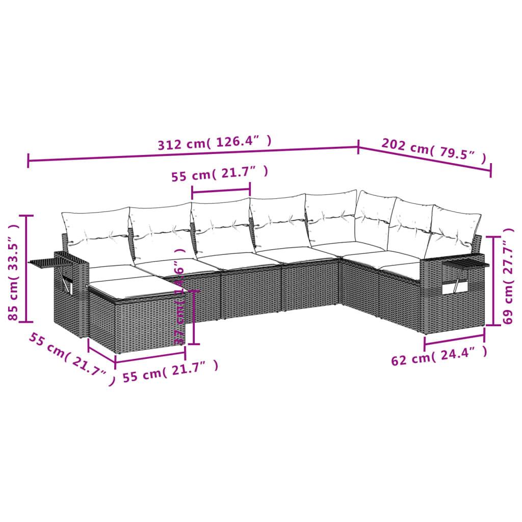 VidaXL Ensemble de canapés de jardin rotin synthétique  