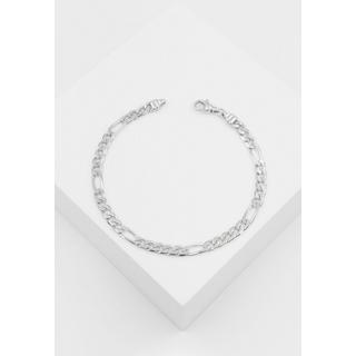 MUAU Schmuck  Bracelet figaro en or blanc 750, 4,3mm, 21cm 