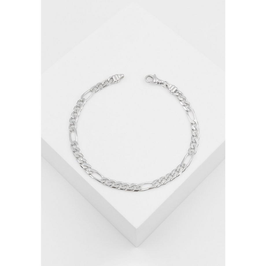 MUAU Schmuck  Bracelet Figaro Weissgold 750, 4.3mm, 21cm 